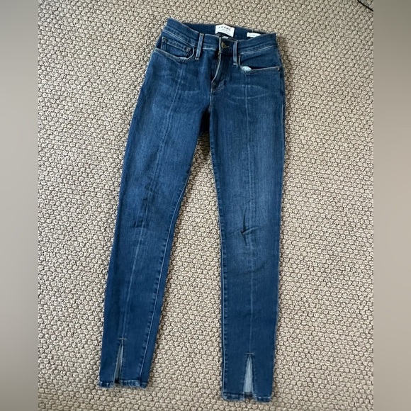 A8- Frame Denim Le Skinny de Jeanne Jean Front Split Tuckahoe 26 - Picture 3 of 8
